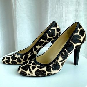 Franco Barbieri Giraffe Print Calf Hair Pumps